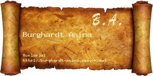Burghardt Anina névjegykártya